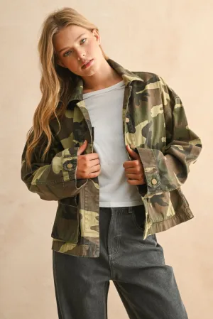 Jeanie Camo Jacket Comfortable Design Temperature Control Fabric