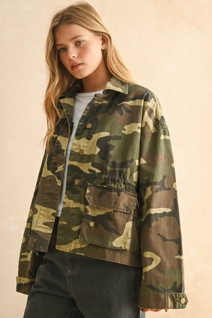 Chic Sweater StretchComfort Jeanie Camo Jacket