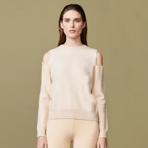 Supersoft Sweater Knit Cut Out Sweatshirt LayeredNeckline