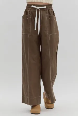 Delaney Wide Leg Pant Quick Release Buckle Flat waistband