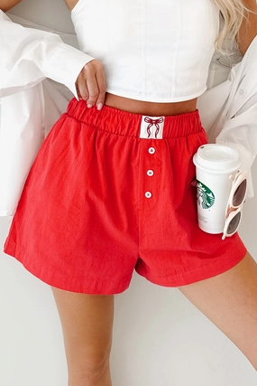 Lightweight Wear Flirt Mode On Ribbon Boxer Shorts (Red)