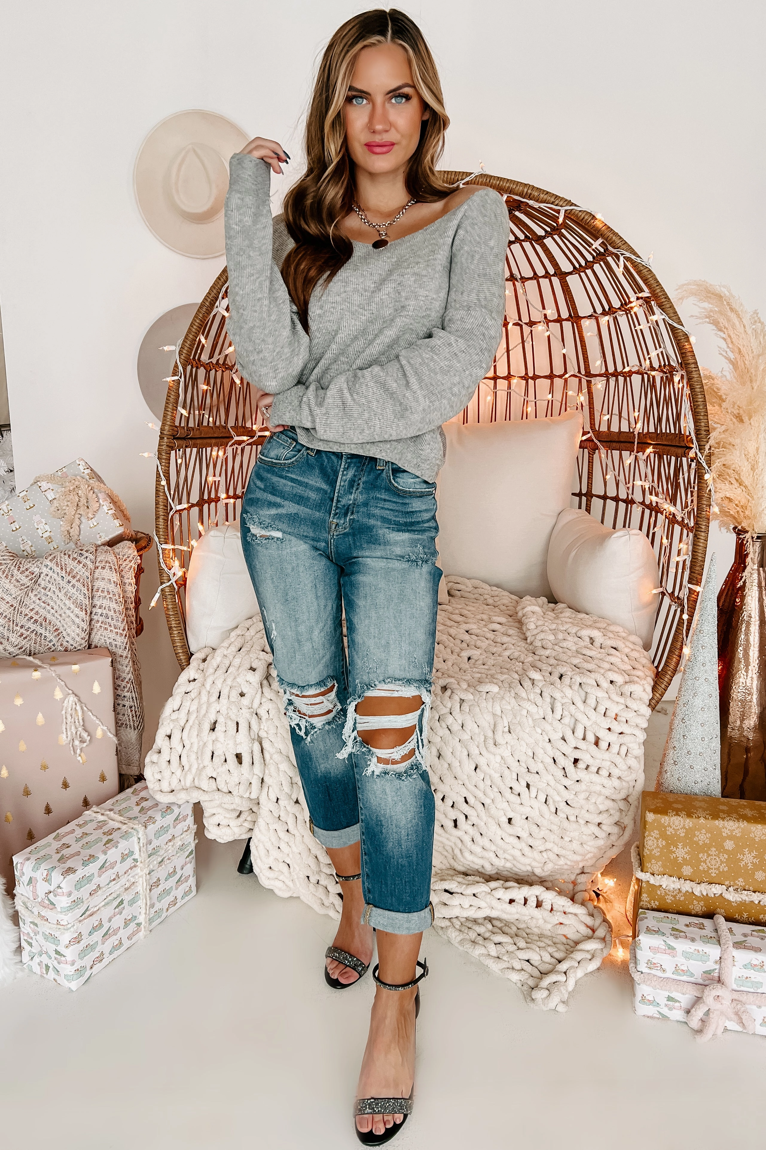 Breena High Rise Risen Boyfriend Jeans (Dark) Winter Wardrobe