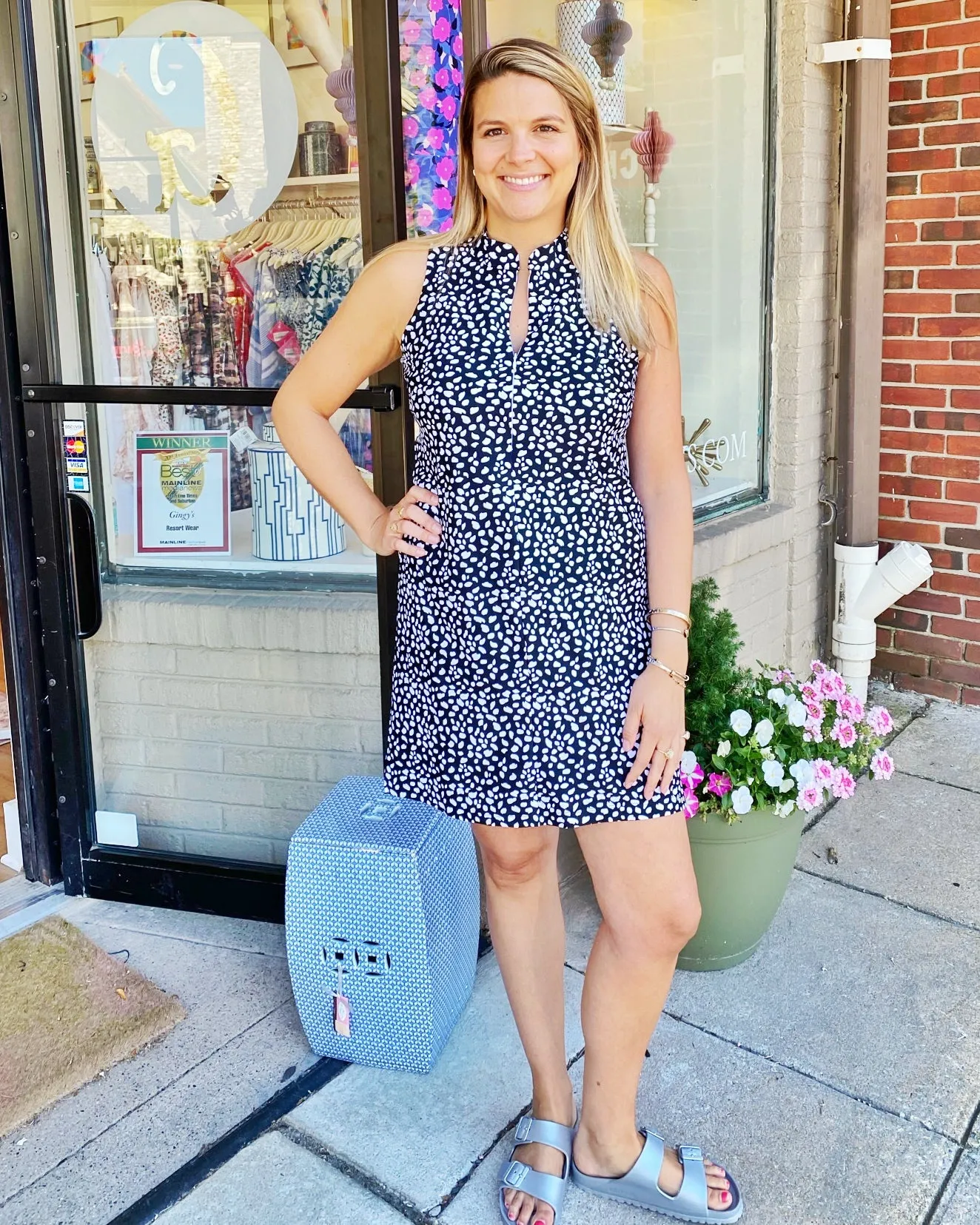 Merion Skort Dress Small Diana's Dot Black/White Neutral Finish Fresh Tones