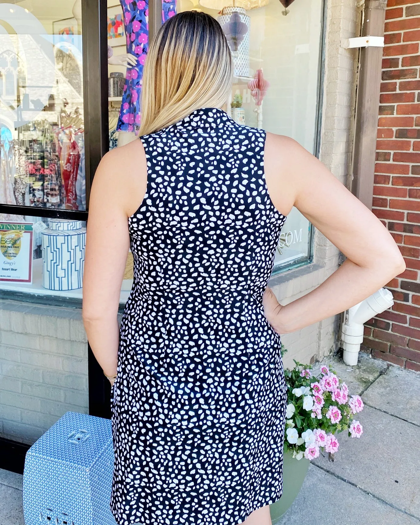 Comfy Style Vibrant Edge Merion Skort Dress Small Diana's Dot Black/White
