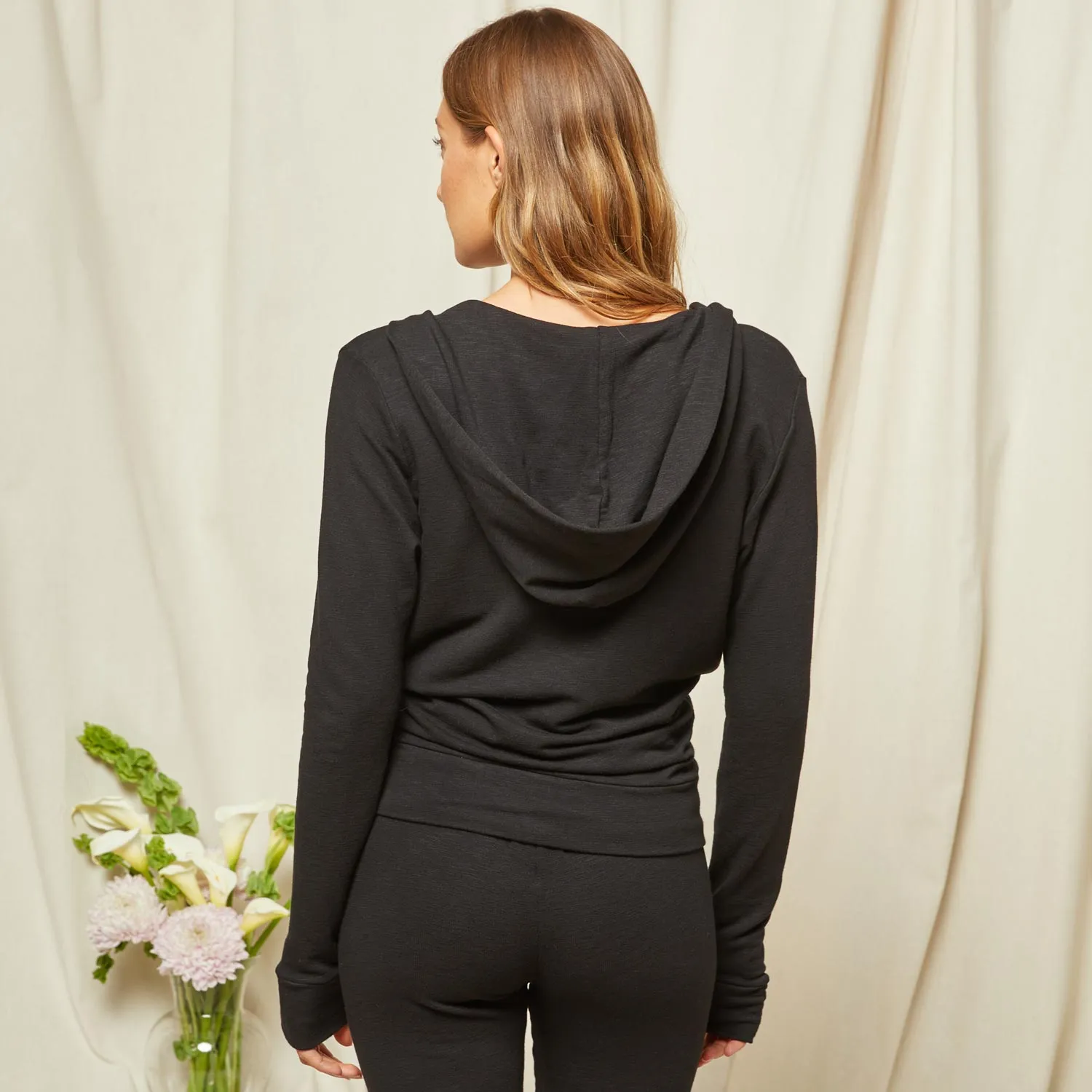 Bridal Supersoft Zip Up Hoody Feminine off-the-shoulder gown Belted-Style