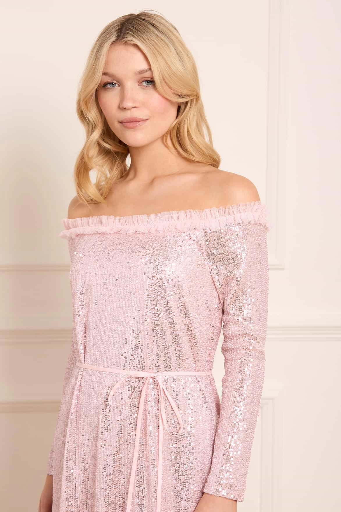Esme Off-Shoulder Ballerina Dress Crisp Texture Chic Comfort