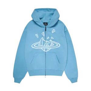 Broken Planet Zip Up Hoodie 'Light Blue'