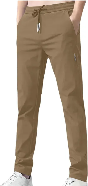 Brown Brunch Pants for Man Fall Summer Loose Fit Ruched Straight Leg Basic Long Leg Pants Man 2025 Clothing Fashion Country Concert Y2K 5XL
