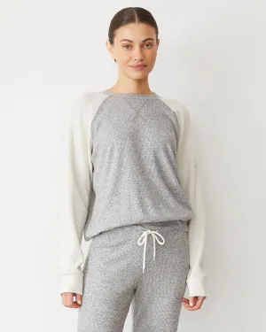 Comfort Waist Fit Subtle Fit Brushed Thermal Color Block Raglan