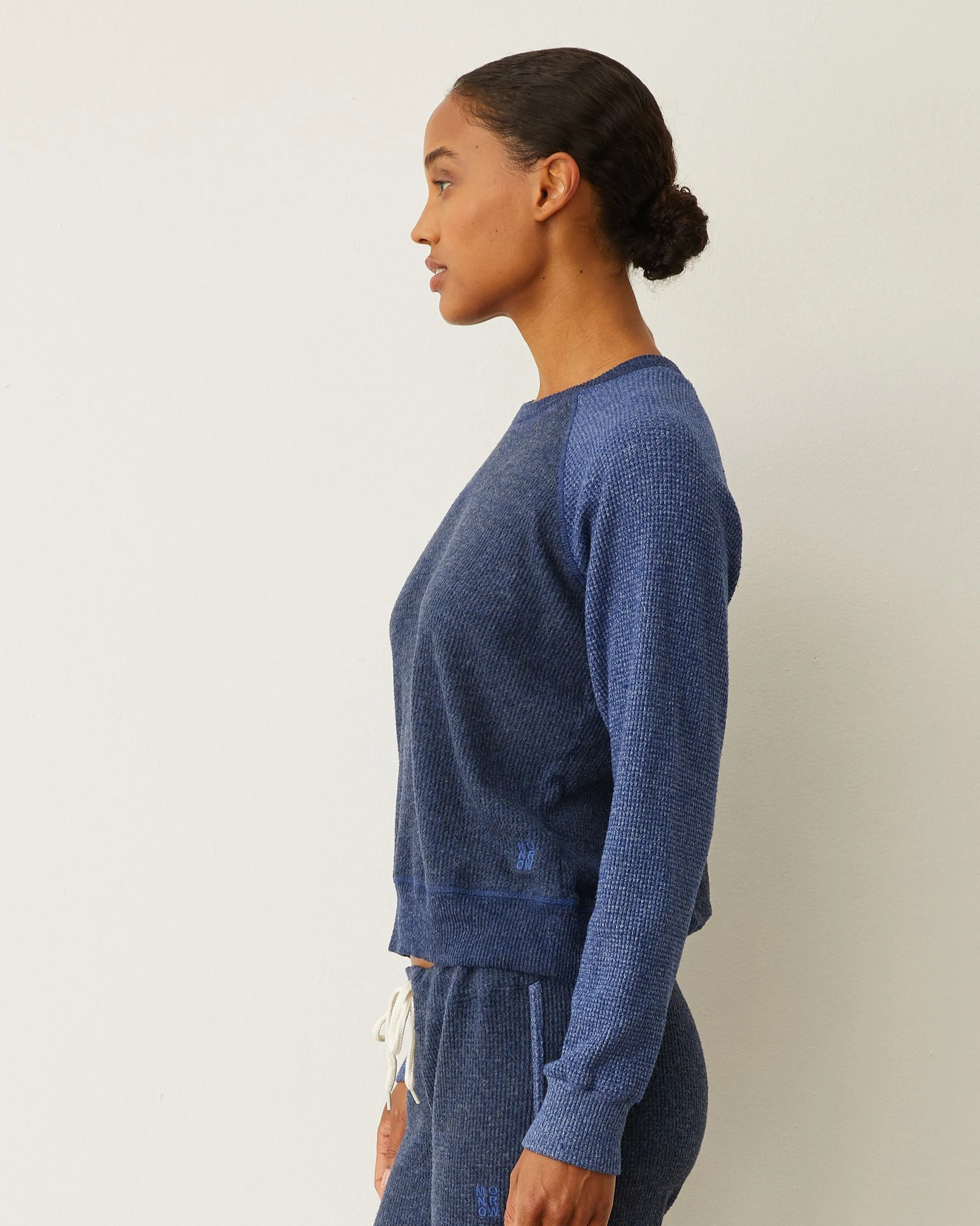 Polished Appearance Feminine Layers Brushed Thermal Color Block Raglan