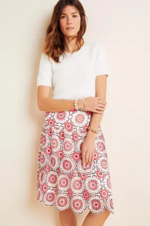 Cool Details Brynn Embroidered Lace Midi Skirt