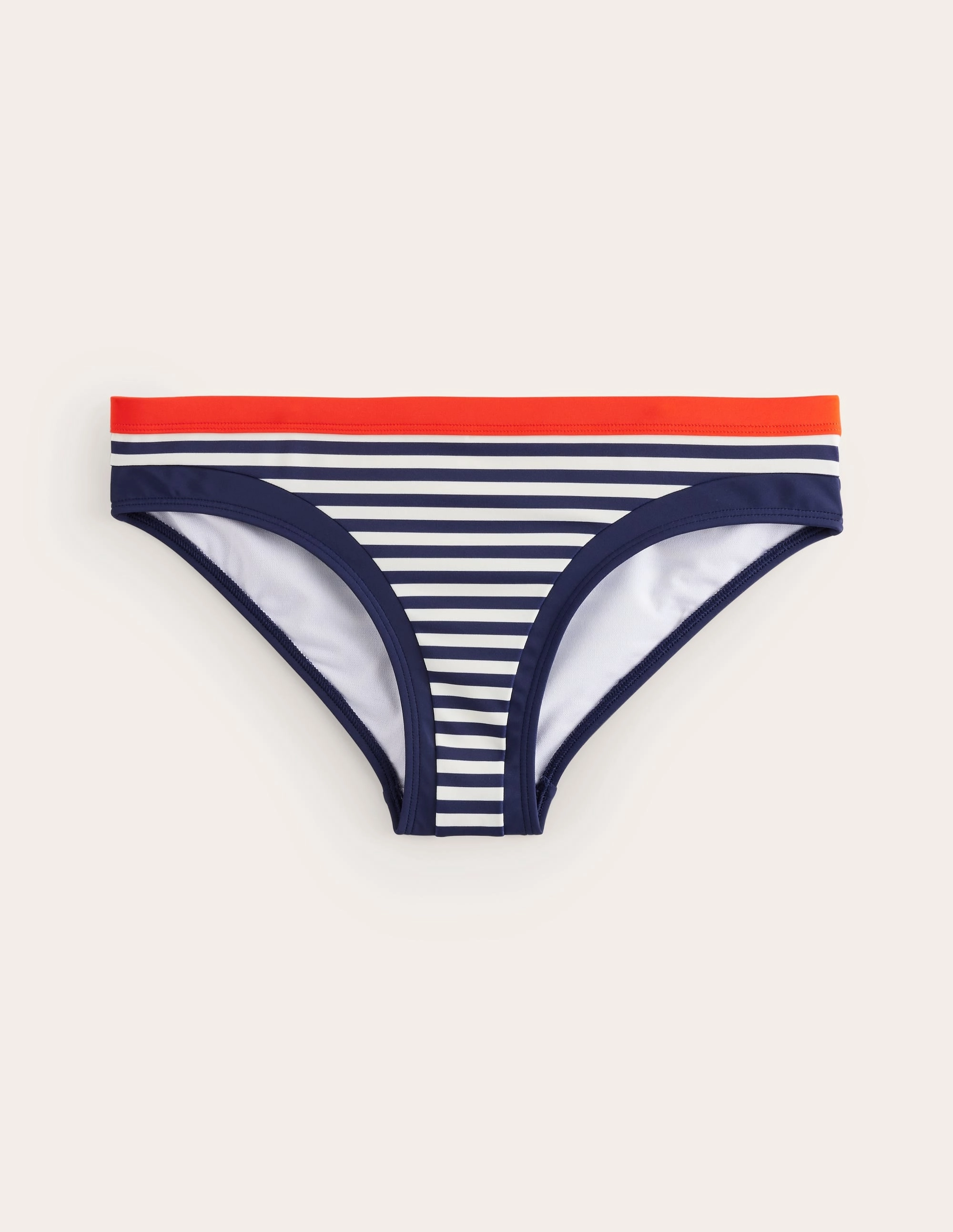 Santorini Bikini Bottoms-Red, Navy Stripe Tropical Resort Seaside Adventure
