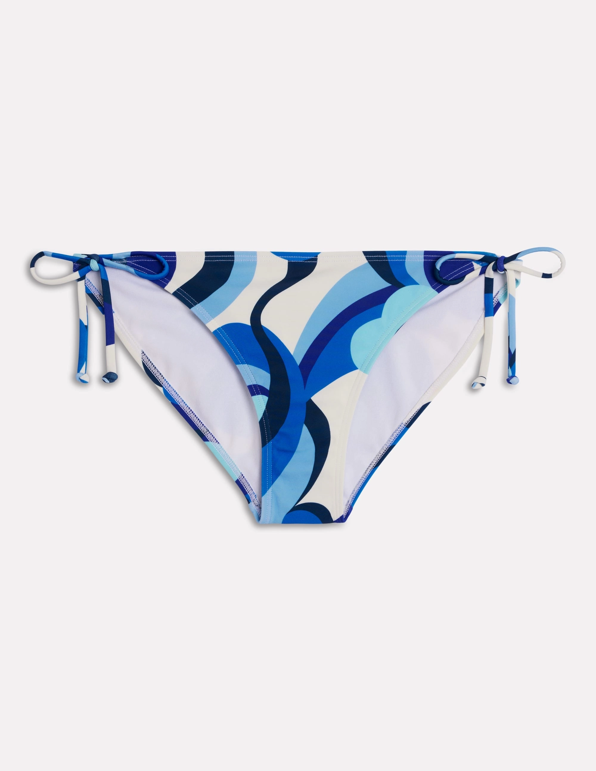 Symi String Bikini Bottoms-Blue, Abstract Swirl Flexible 4 Way Stretch