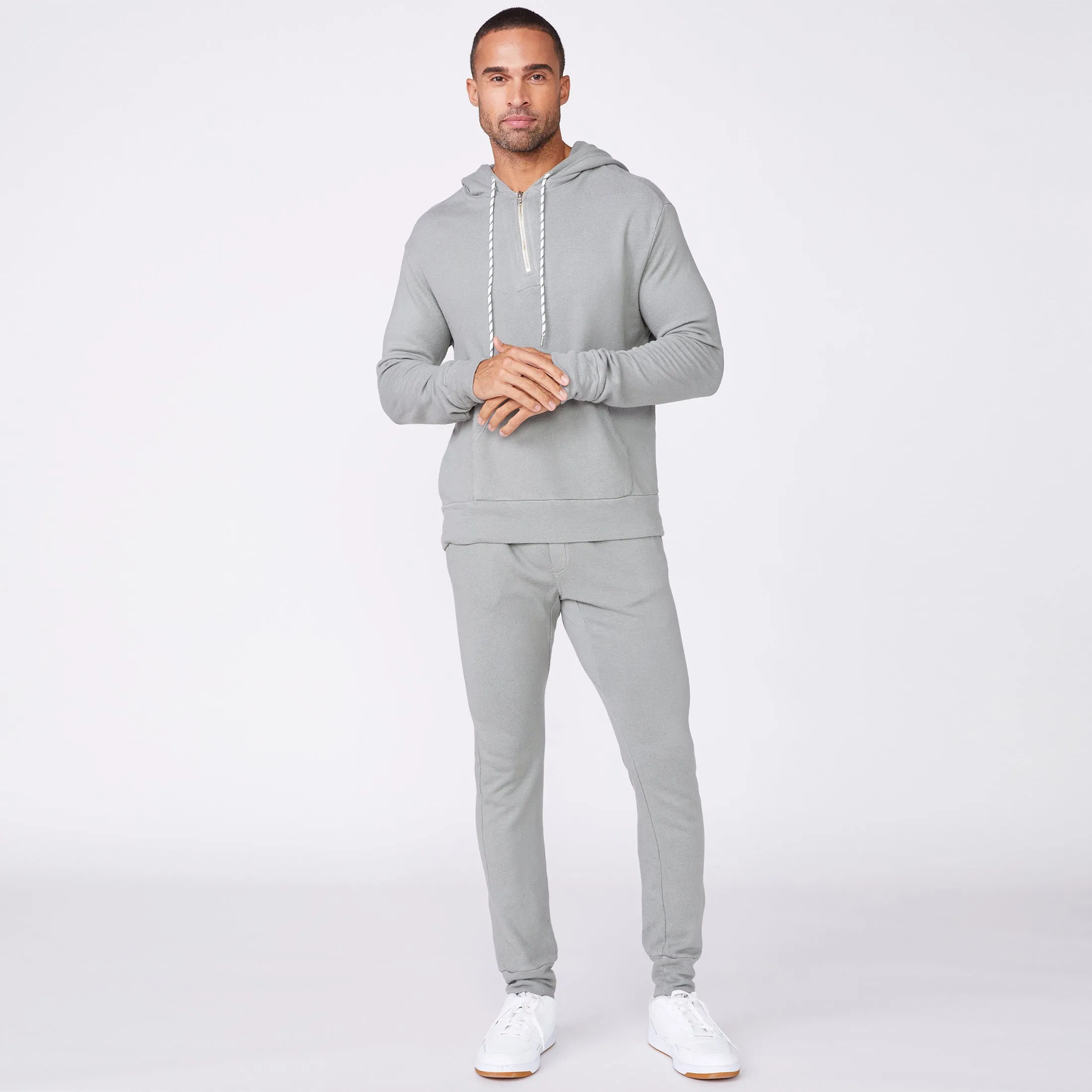 Quick Release Buttons Bungee Cord Quarter Zip Hoody