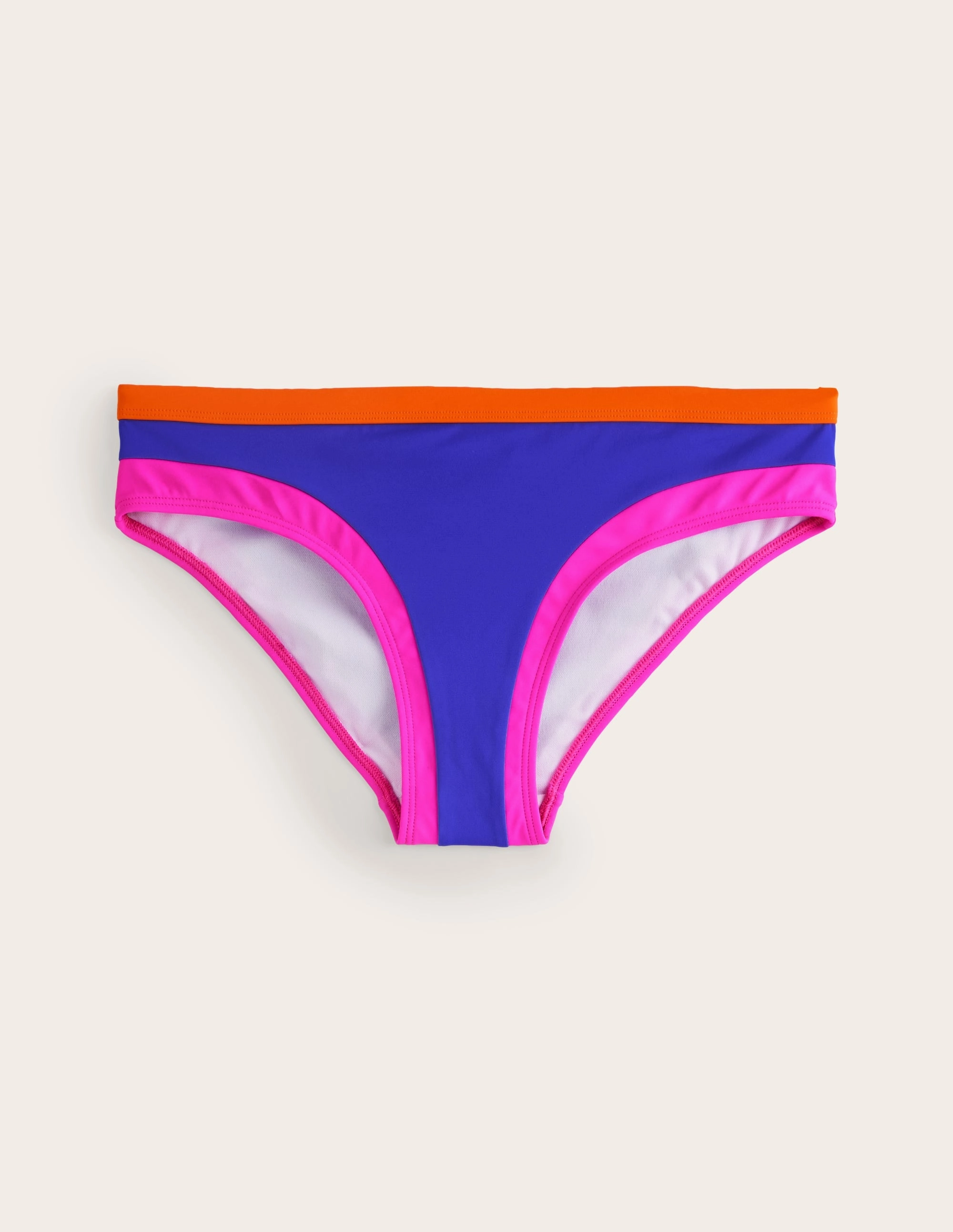 Holiday Essentials Tummy Control Panel Santorini Bikini Bottoms-Blue/Pink Colourblock
