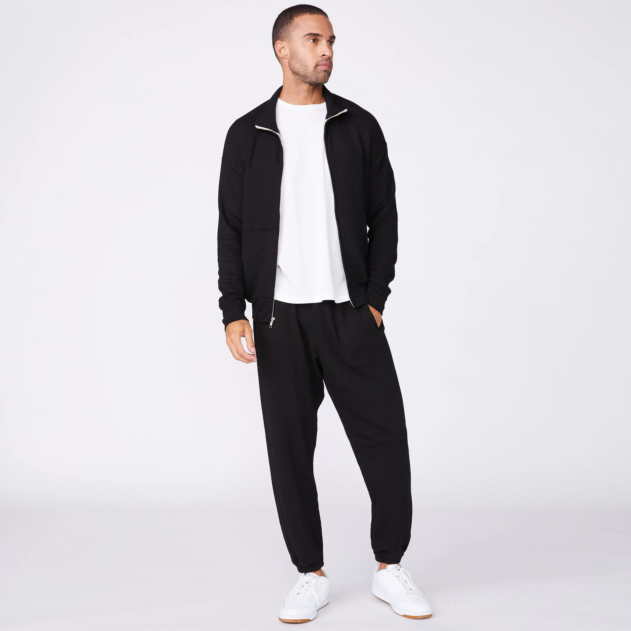 PreShrunk Fabric Mock Neck Zip Up