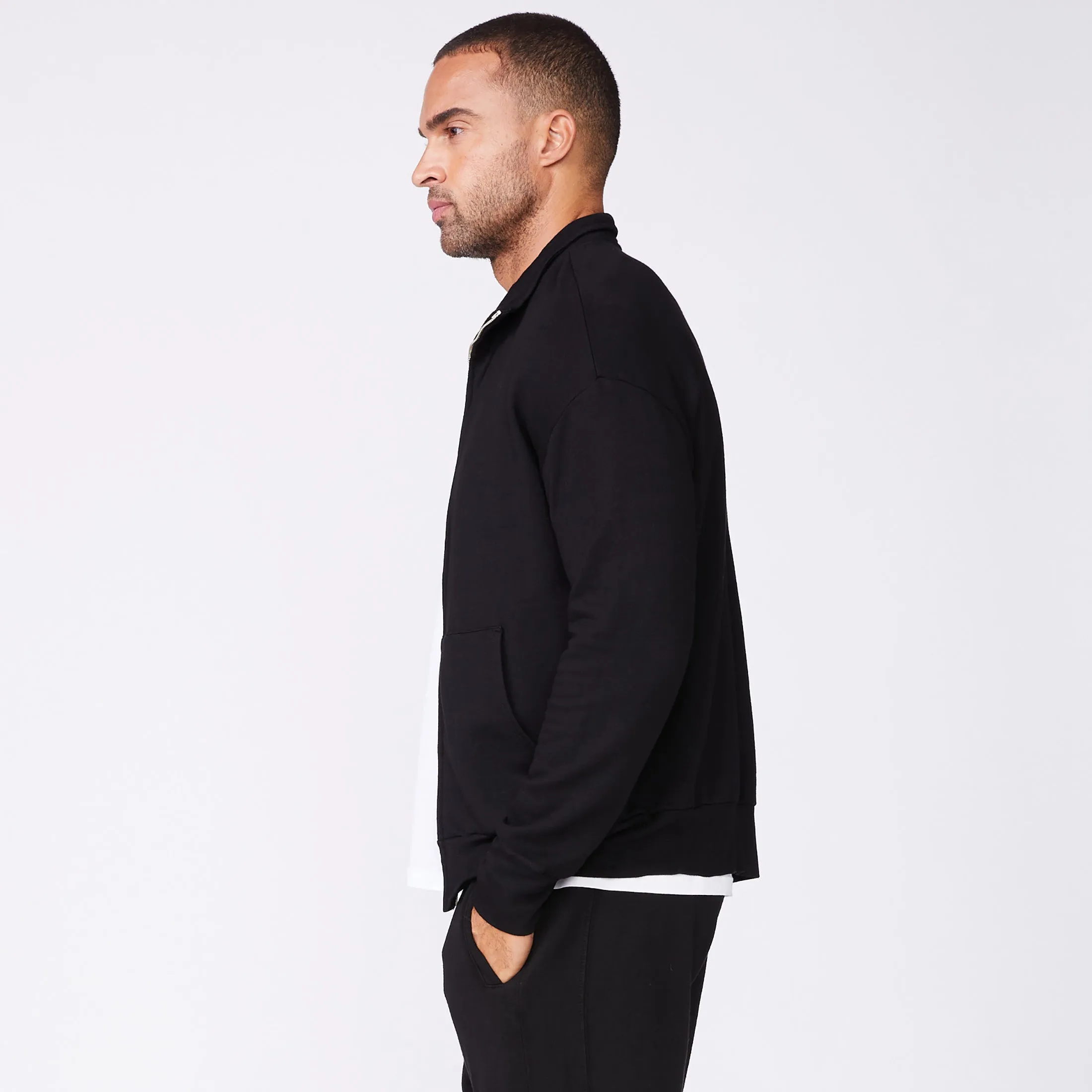 Mock Neck Zip Up Modern Polo TaglessLabel