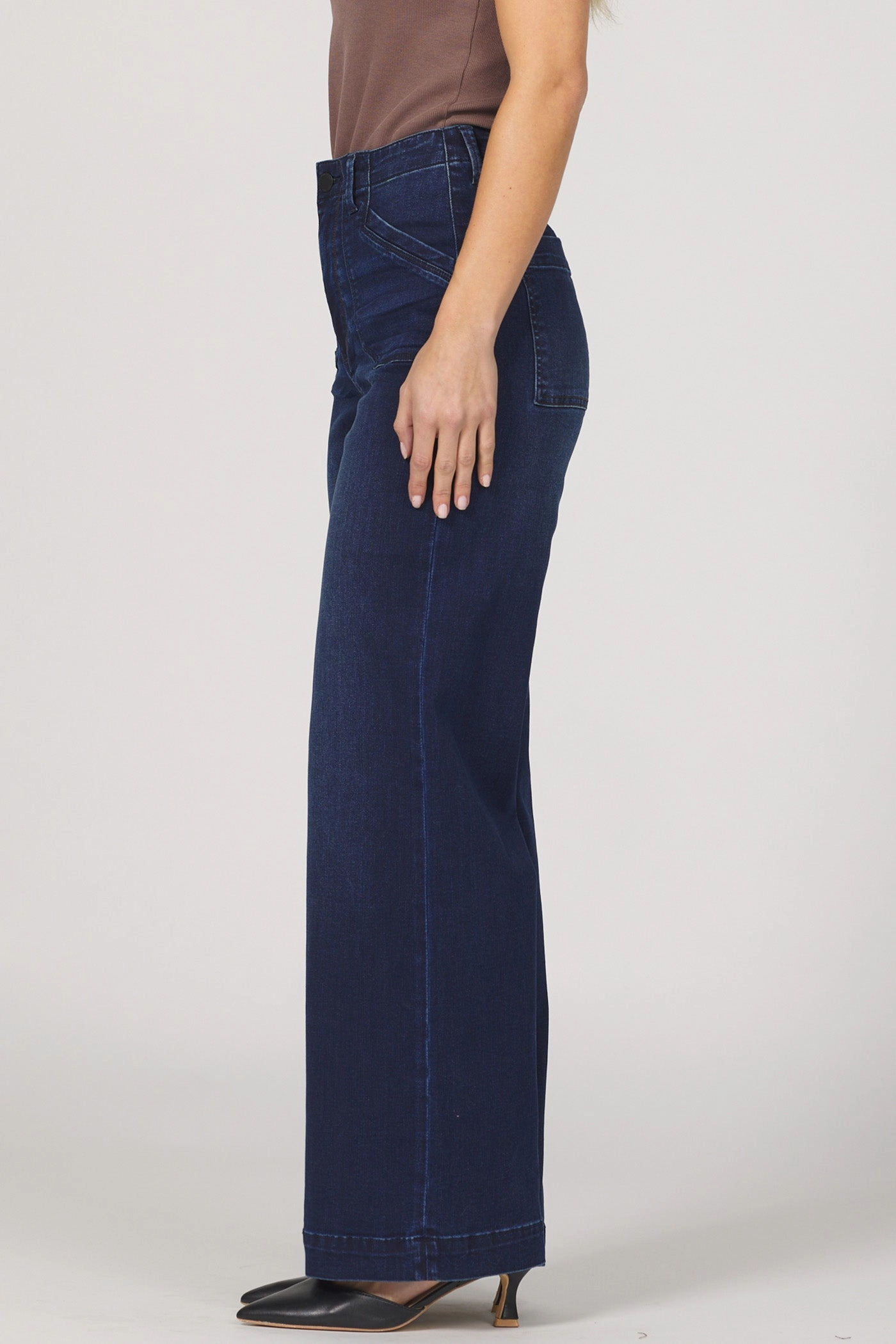 Dear John Audrey High Rise Denim Jean in Moon Shade Multipurpose Design Tailored Placket
