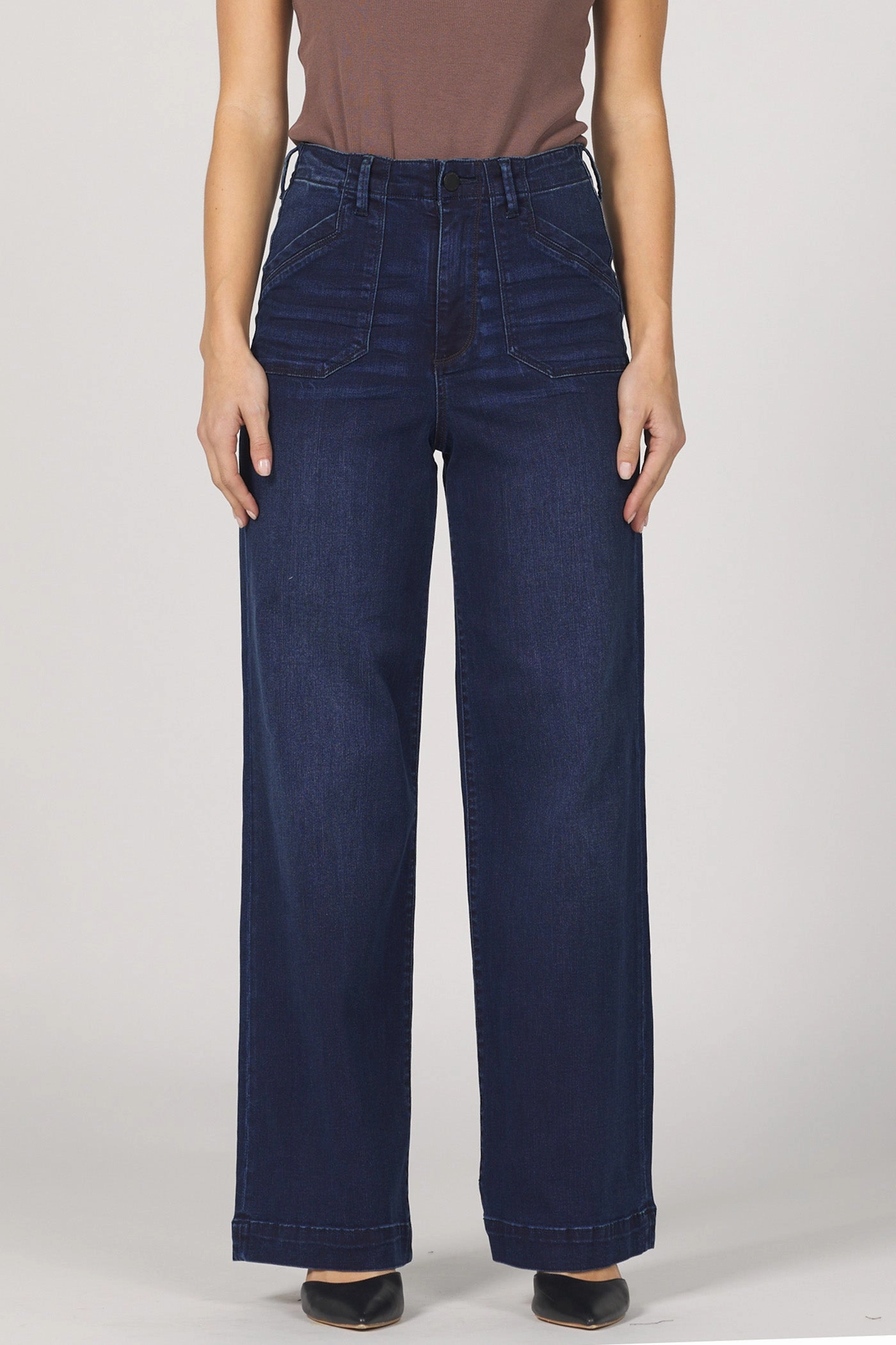 Ventilation Panel Drop Shoulder Silhouette Dear John Audrey High Rise Denim Jean in Moon Shade