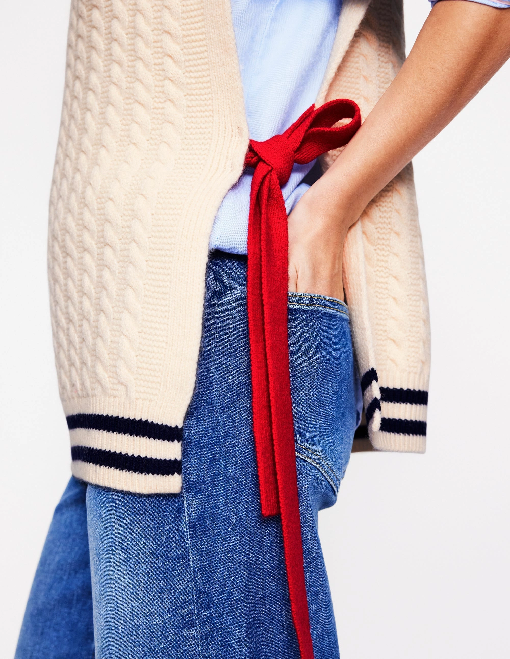 Cable Knit Wool Tabard-Warm Ivory Autumn Fashion