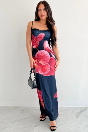 Call Me Maybe Sleeveless Floral Maxi Dress (Black) DurableWeave AllDayComfortFit