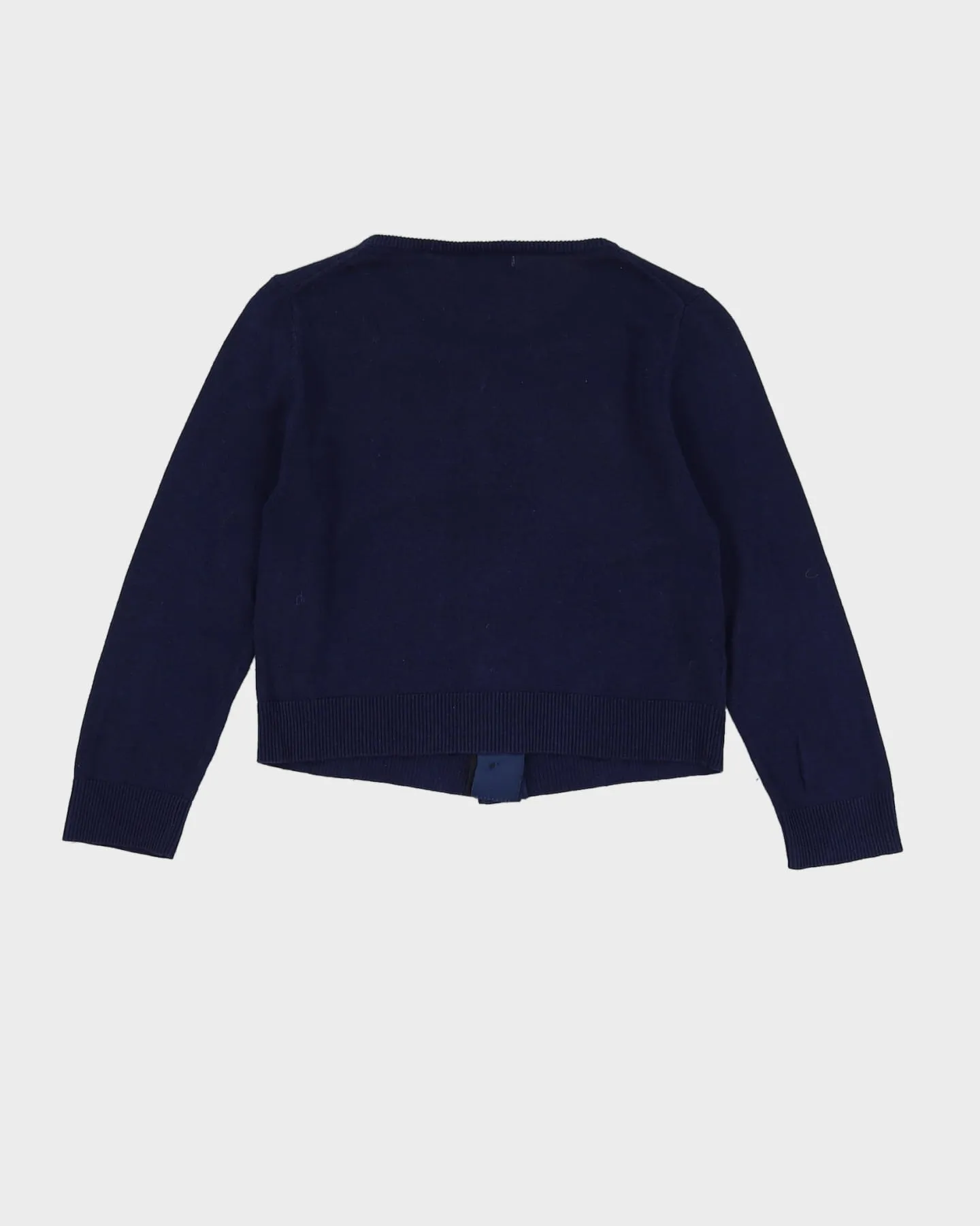 Calvin Klein Blue Cropped Knitted Cardigan - XS