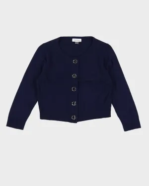 Calvin Klein Blue Cropped Knitted Cardigan - XS
