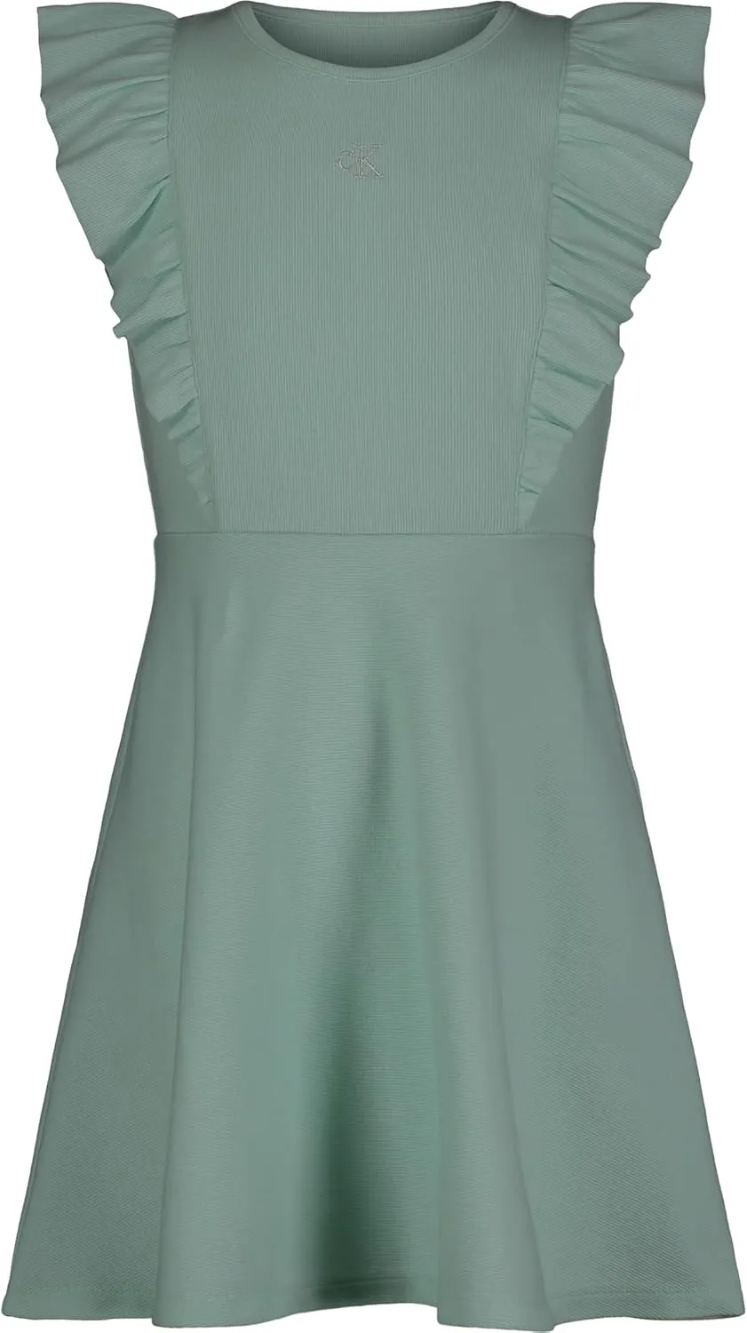 Calvin Klein Girls' Ribbed Flutter Trim Dress