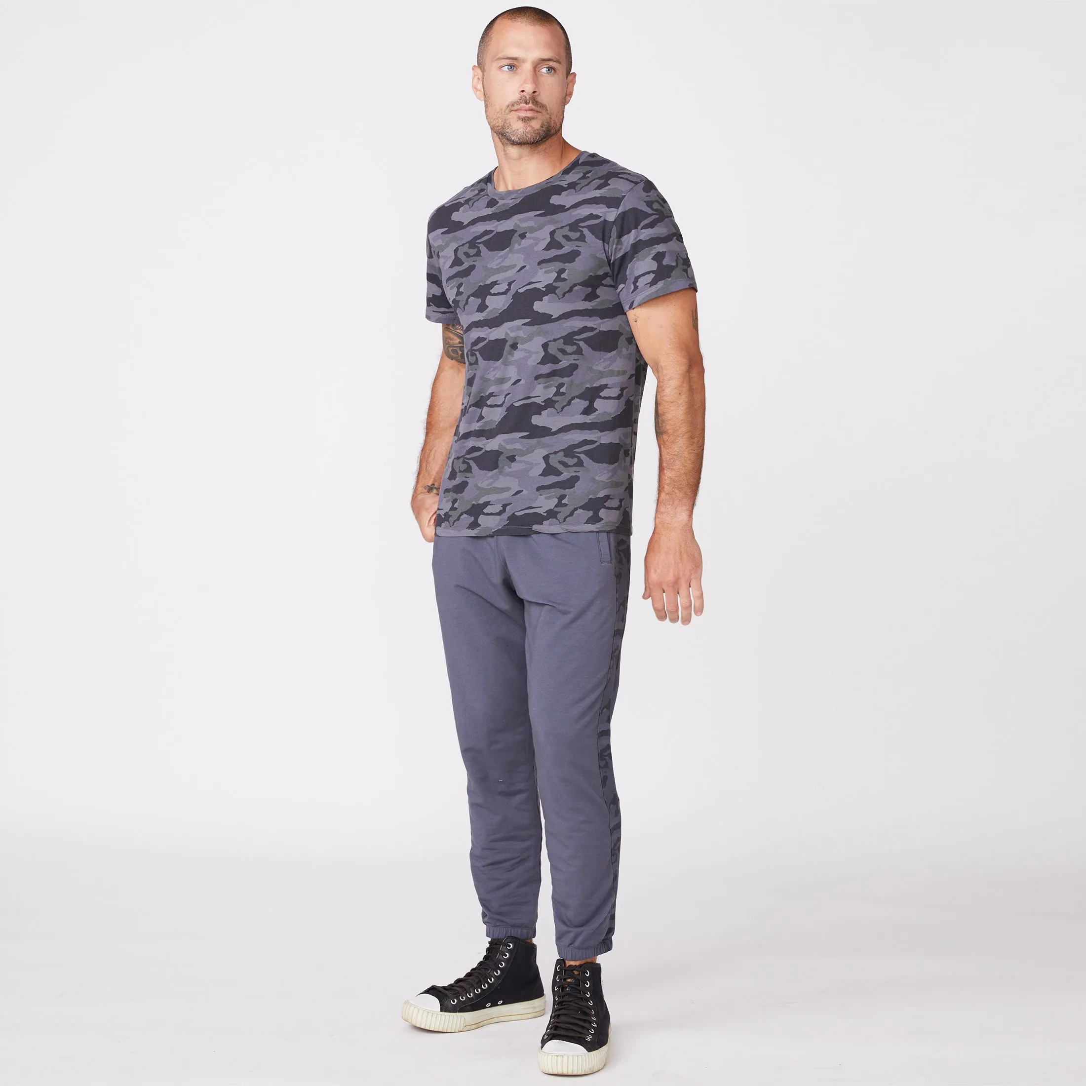 Camo Stripe Lounge Sweats Asymmetrical hem NonRestrictive