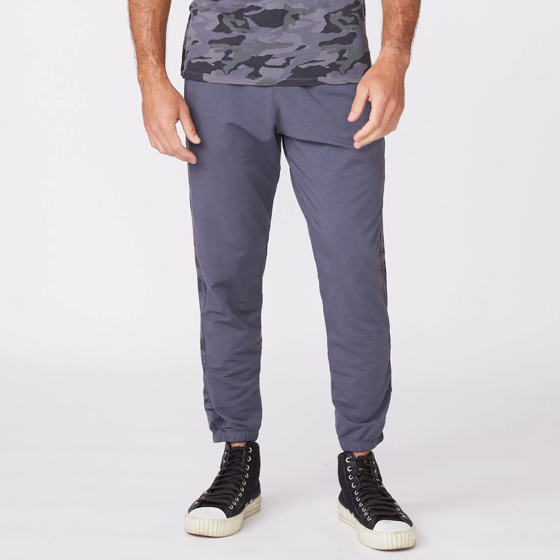 Layered Shoulder Camo Stripe Lounge Sweats