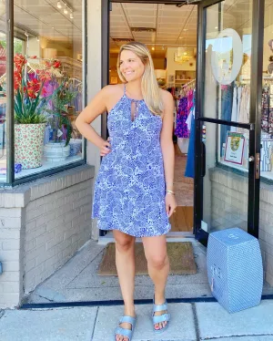 Edge Detail Cape May Dress Navy Lace