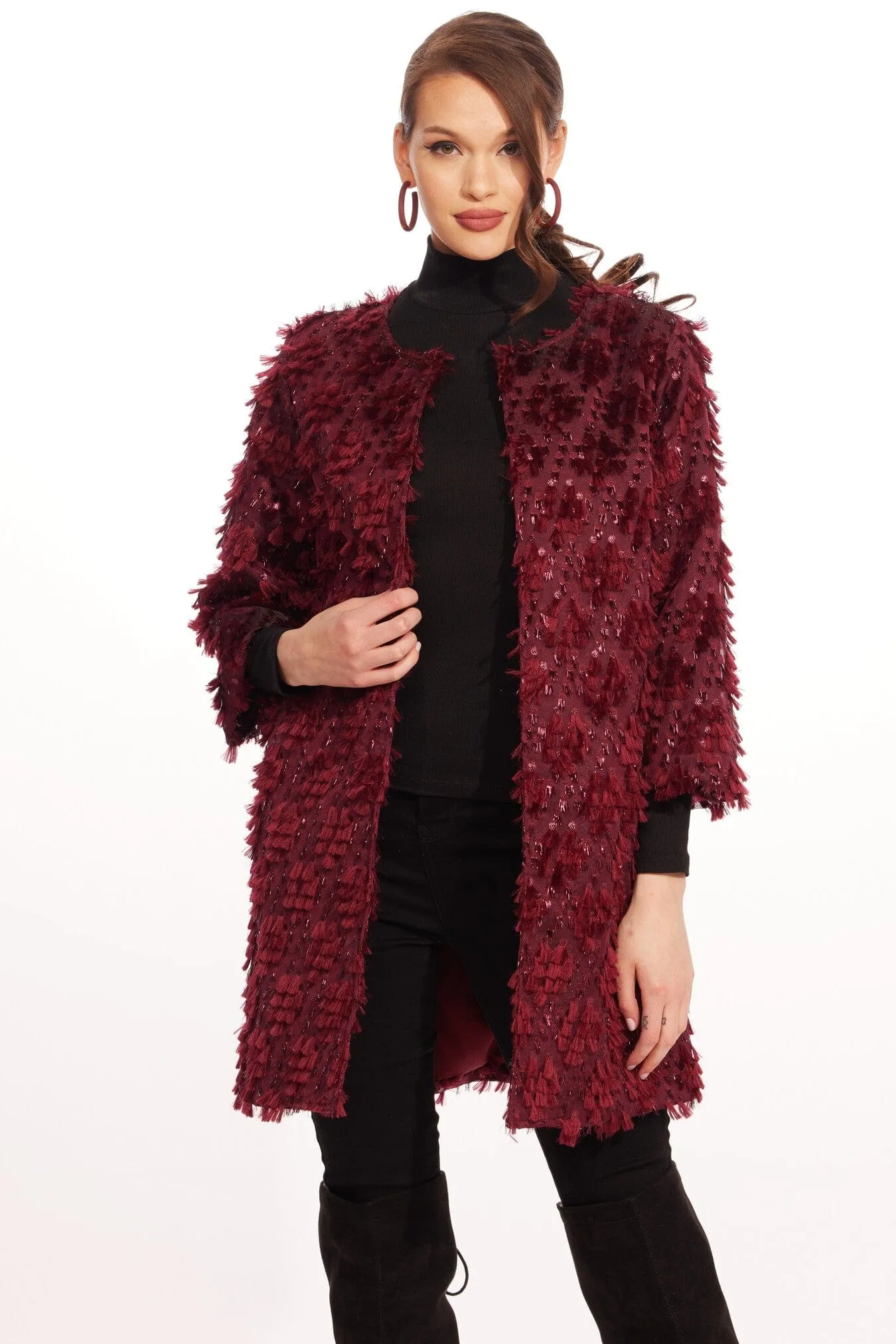 Car Coat ?C Sangria Fizz Taped Neckline Teflon Finish