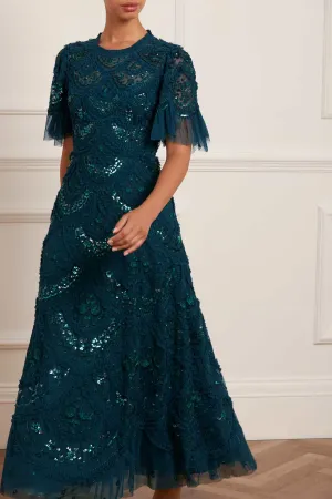 Urban Style Comfy Style Carmen Ruffle Ankle Gown