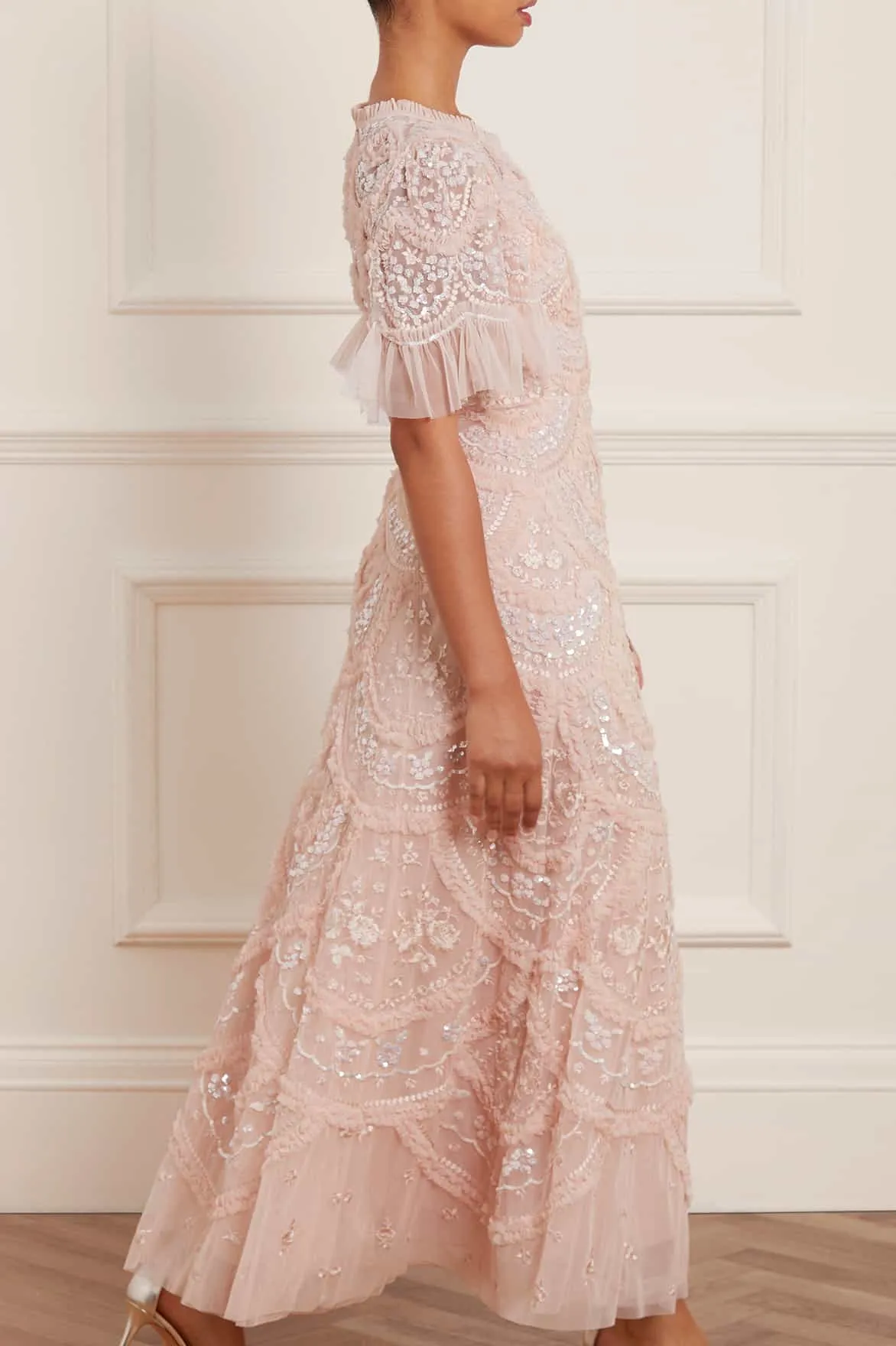 Carmen Ruffle Ankle Gown Elegant Layering Summer Fashion