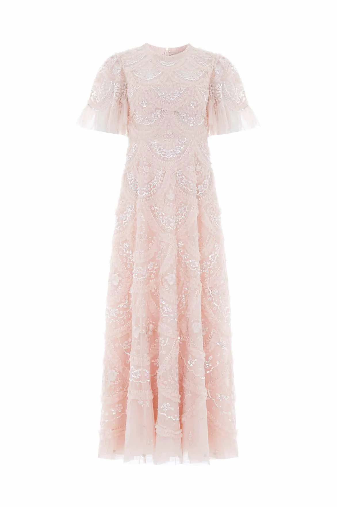 Love Soft Vibrant color Carmen Ruffle Ankle Gown
