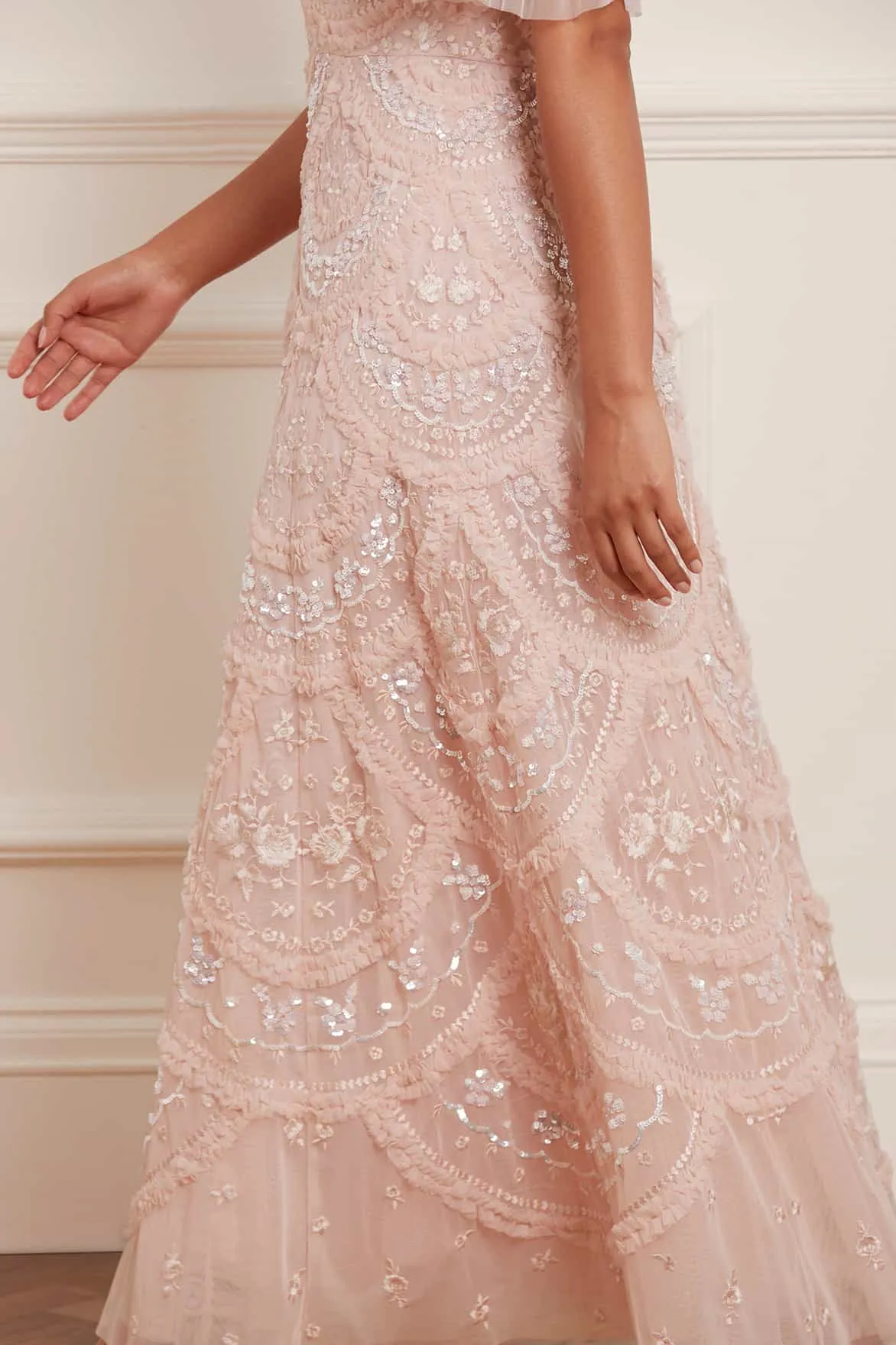 Carmen Ruffle Ankle Gown Pure Fit