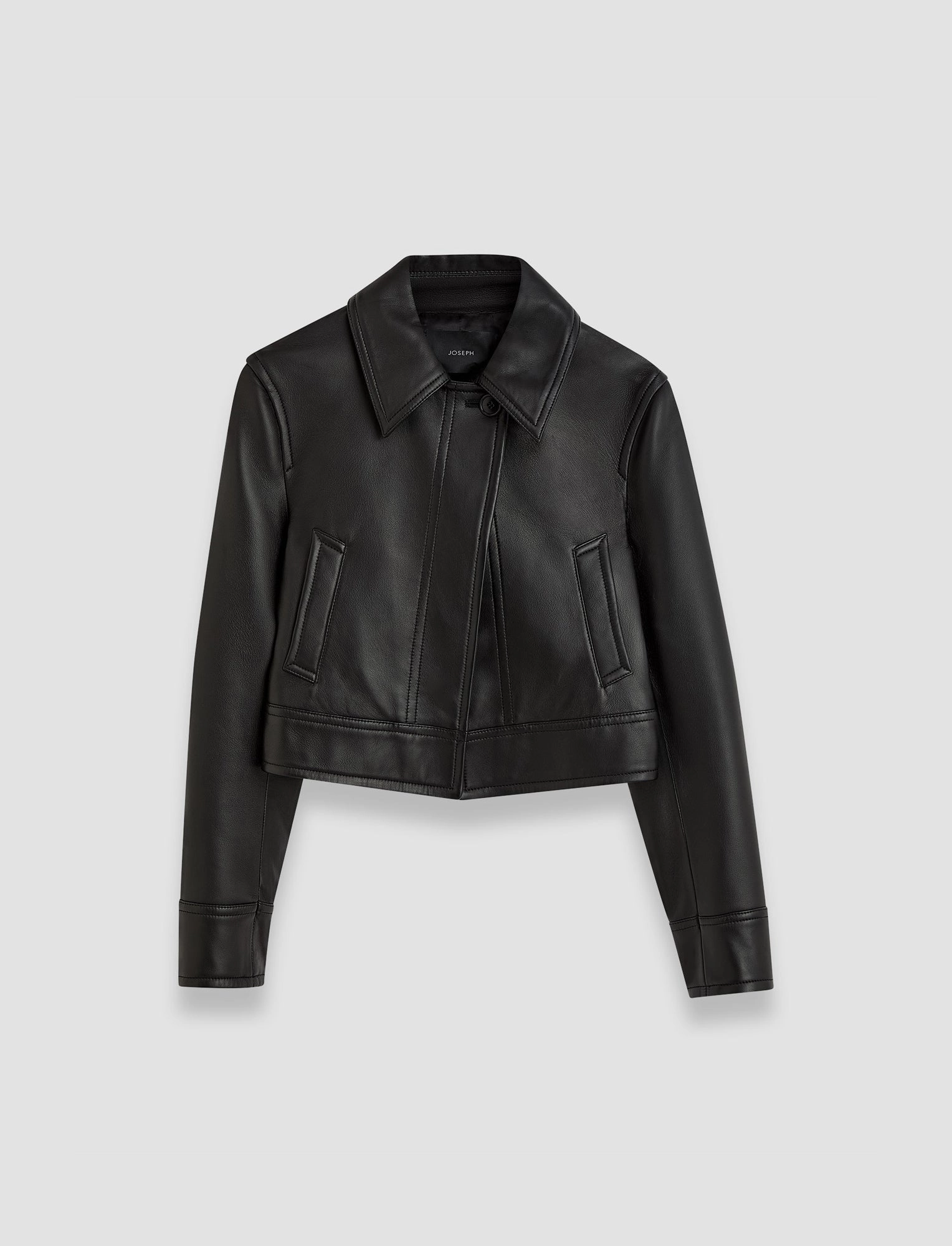 Storm Ready Round-neck Caron Nappa Leather Jacket