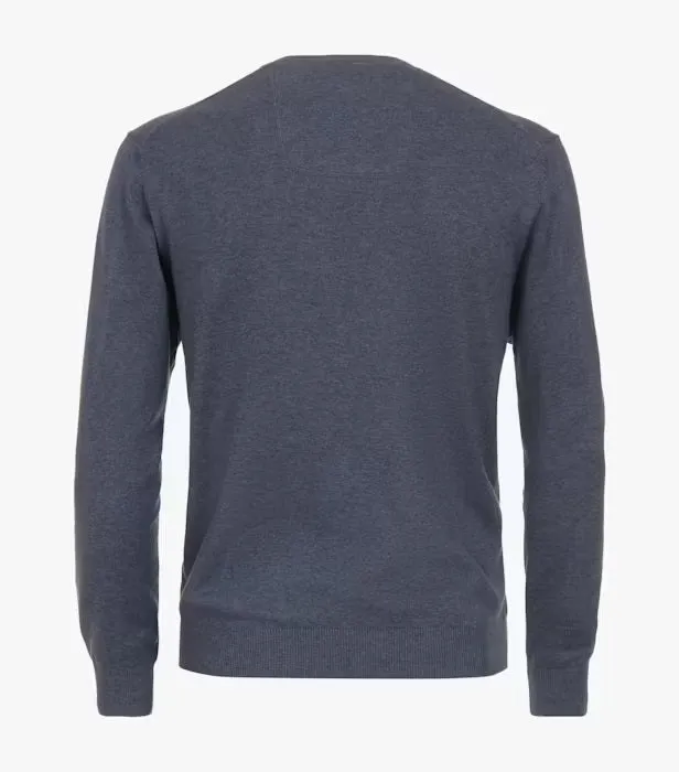 Casa Moda V-Neck Sweater 131 - Grey Medium Blue