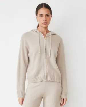 Cashmere Zip Up Hoody Neutral Mood