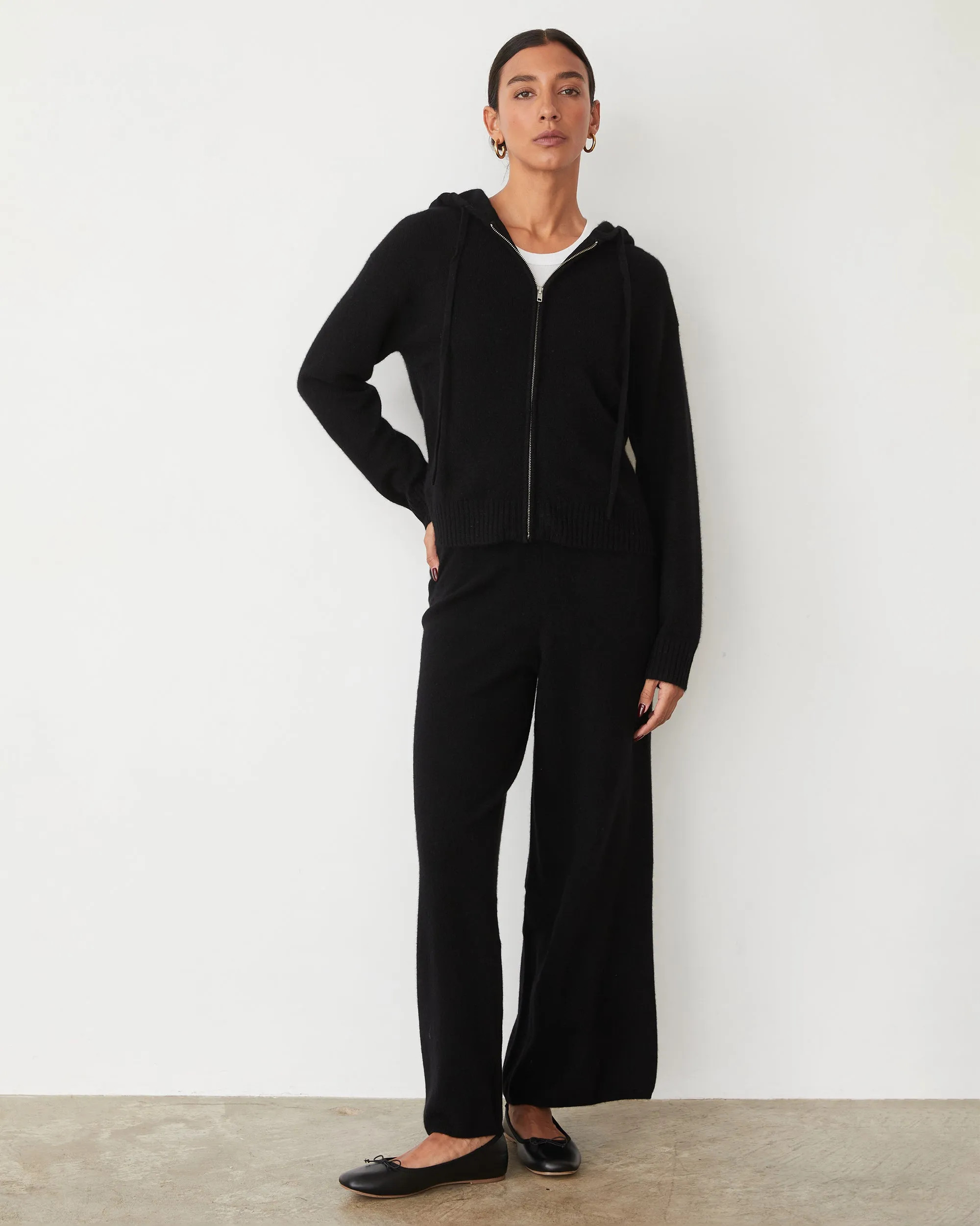 Work-Ready Look Compressible Cashmere Zip Up Hoody