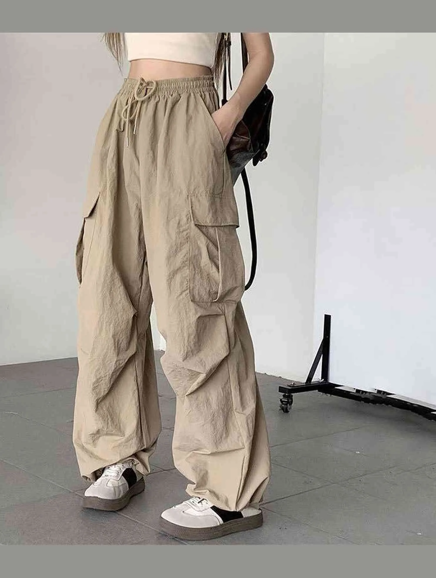 CASUAL ELASTIC WAIST WIDE LEG STRAIGHT LEG PANTS_CWBLP0768 Active Comfort Wear