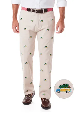 Soft Brushed Lining FourWayStretch Harbor Pant Stretch Twill Stone with Woody & Christmas Tree