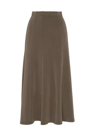 All Season Wear Year Round Style Spades mocha Ribbed Midi Sweat Skirt WB5CM1795SM