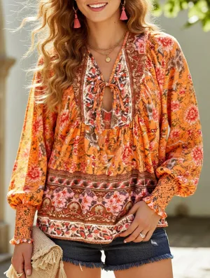 PaddedInsulation Casual holiday print long-sleeved T-shirt