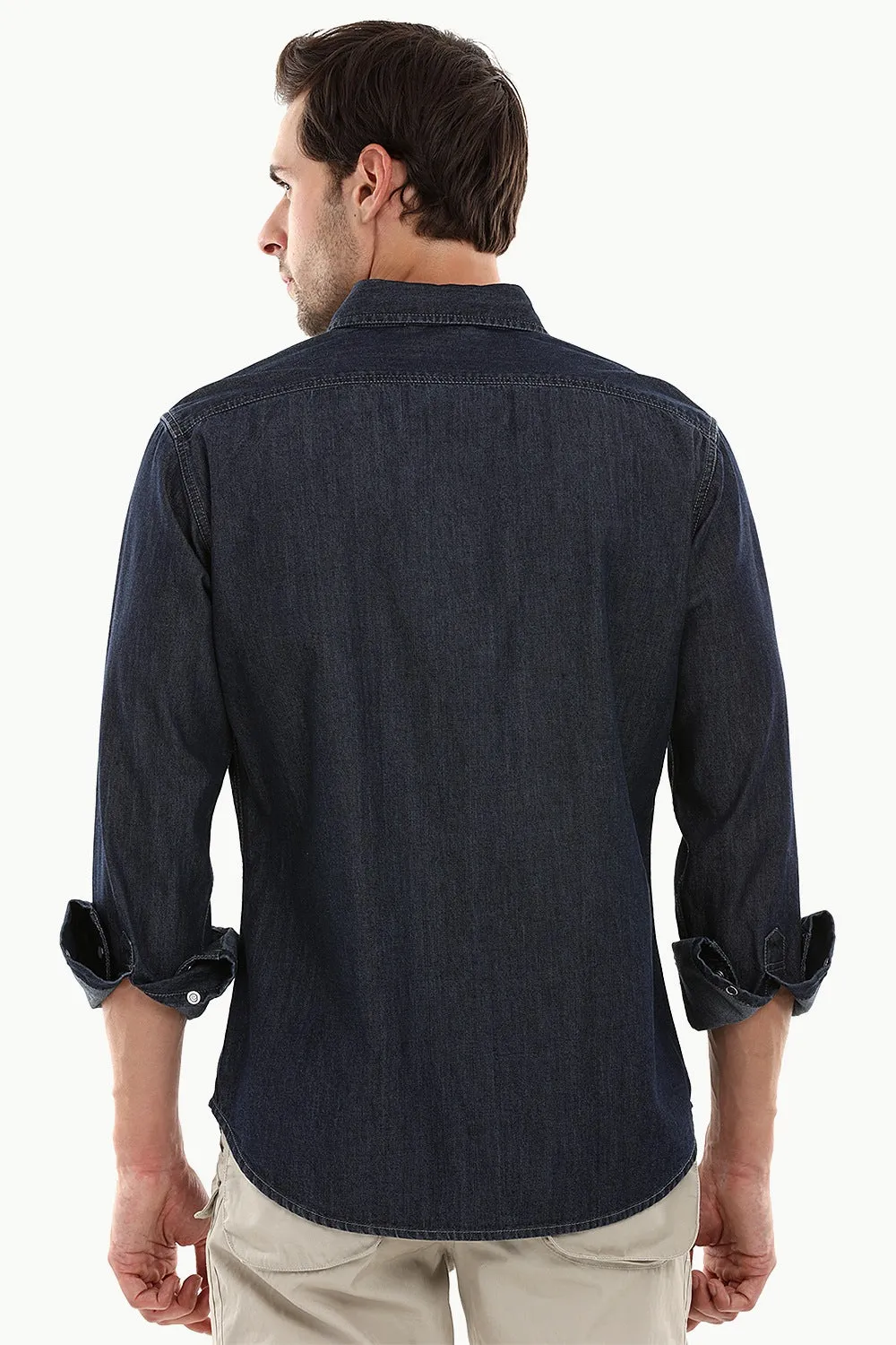 Casual Snap Button Denim Shirt
