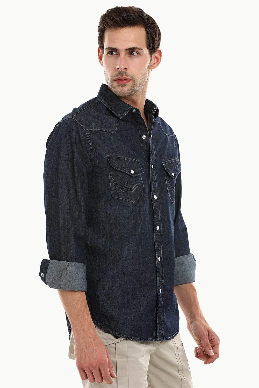 Casual Snap Button Denim Shirt