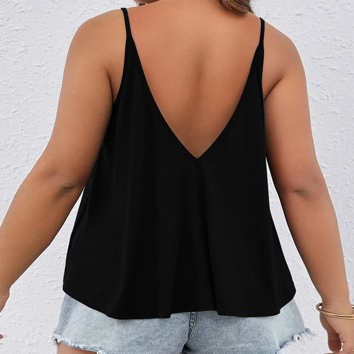 Lightweight Blouse CASUAL V NECK SEXY SINGLE BREASTED TANK TOP_CWTTK0360