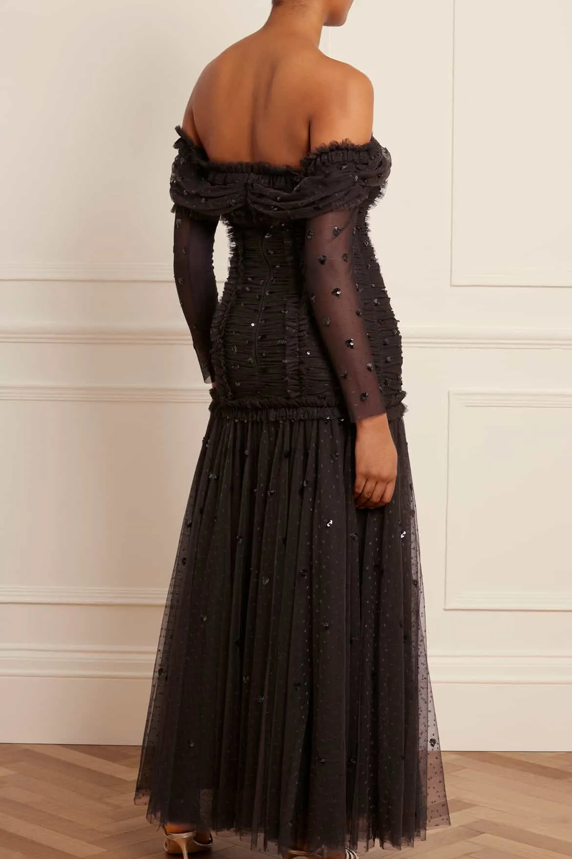 Love Heart Rouched Off-Shoulder Gown Feminine Movement Clear Blush