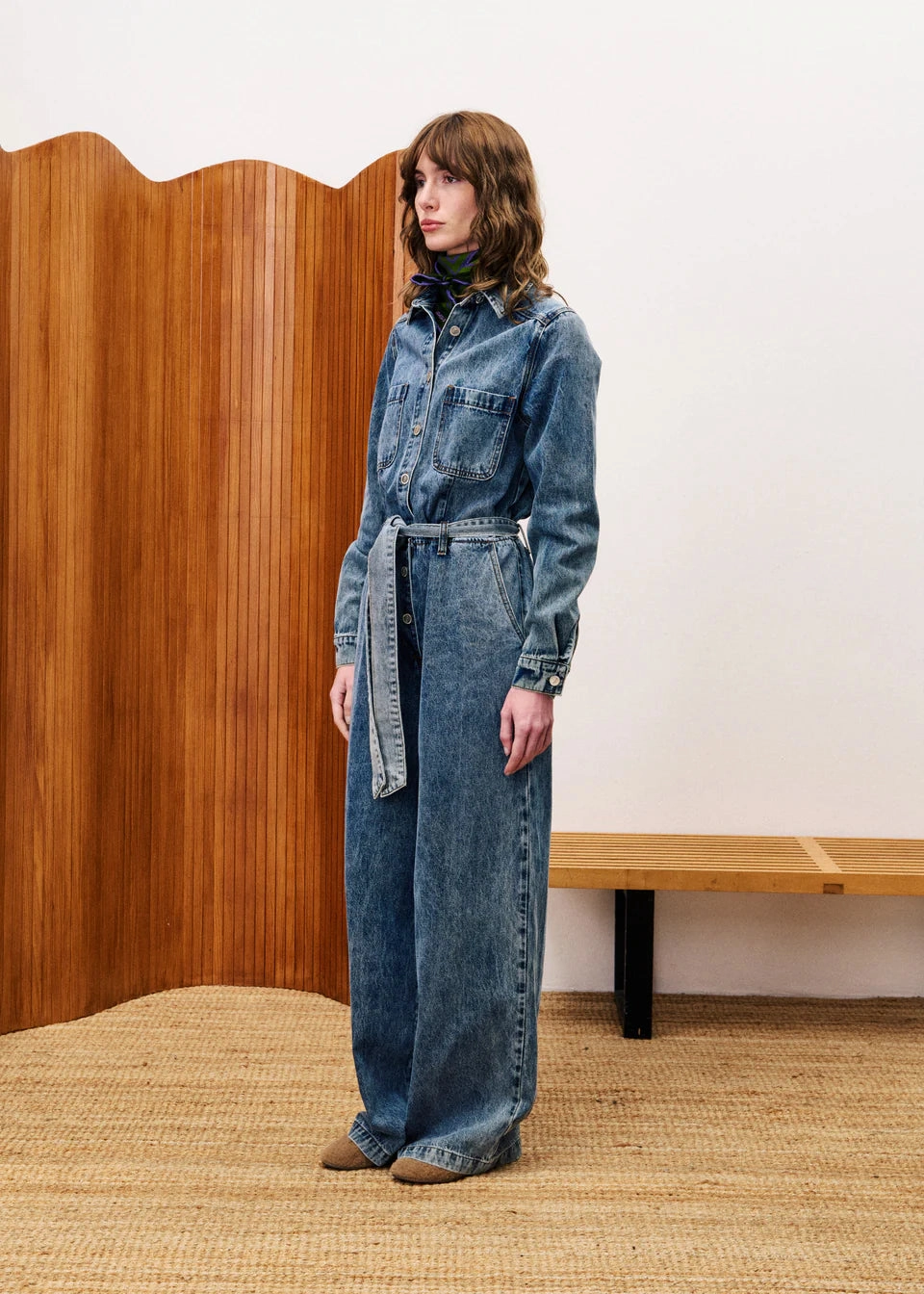 VERBANA BLUE DENIM JUMPSUIT Loose Picnic