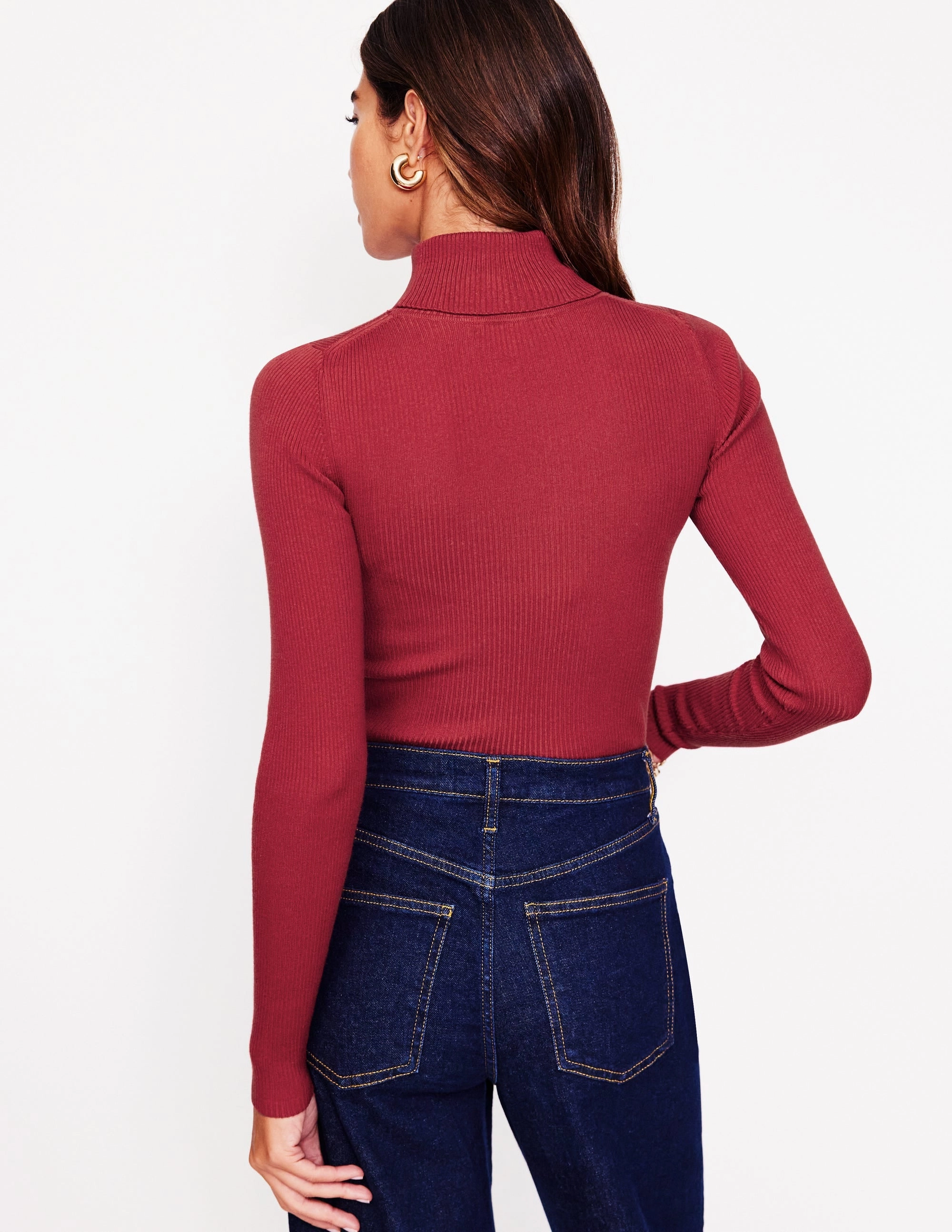 Soft Palette Catriona Roll Neck Jumper-Red Liquorice